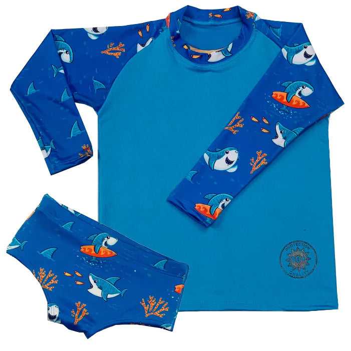 Camisa de proteção raglan + sunga infantil / juvenil