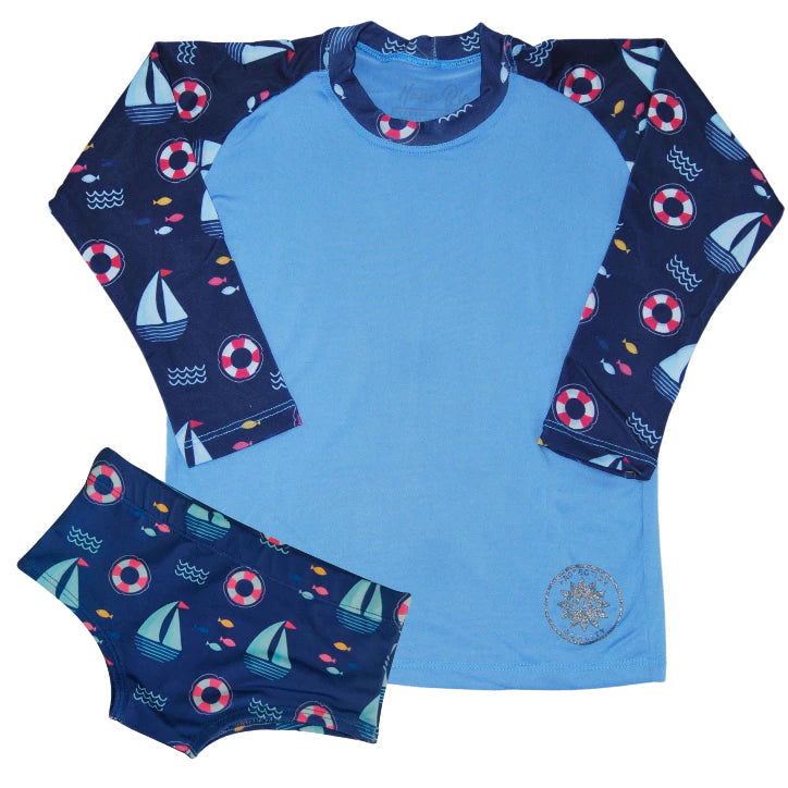 Camisa de proteção raglan + sunga infantil / juvenil