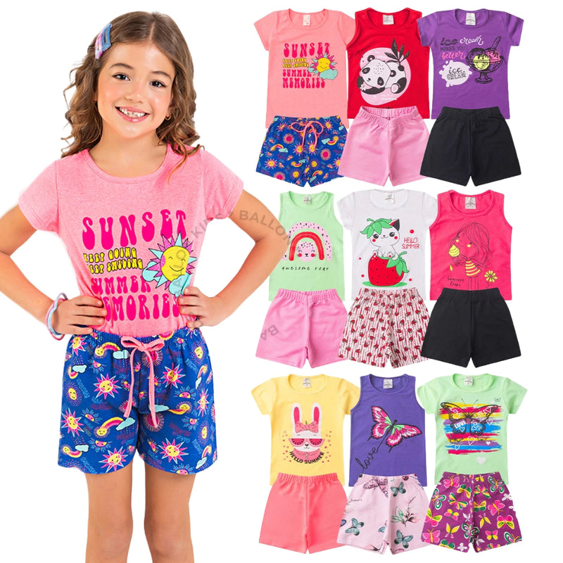 Kit Conjunto Infantil 6 Peças Verão